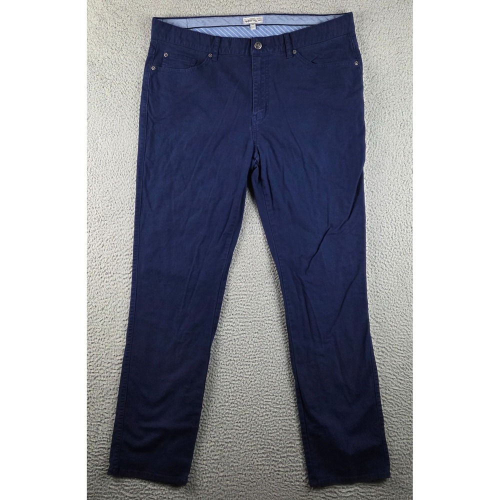 Peter Millar‎ Crown Vintage Canvas Pants Mens 38 Blue Stretch Five Pocket Golf